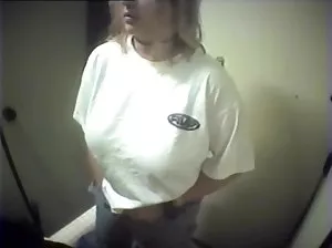 Girl with small breasts masturbates with the help of a shower