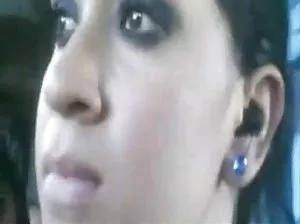 Blonde with big breasts gives a man to get a dick on her leg