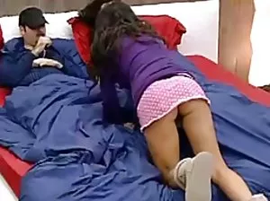 The maniac mocked and banged Christine's crumb