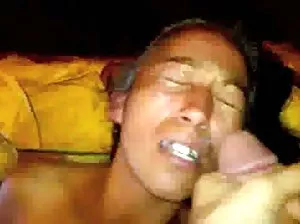 Asian passionately masturbating vibrator