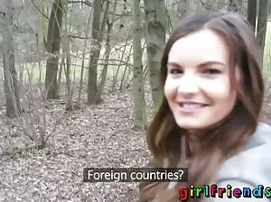 Woman fingering pussy in car interior