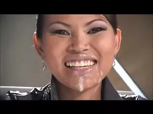 Young girl with long hair takes a shower next to the fat Woman