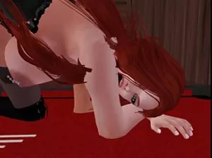 Babe in a red bodysuit with all the dope in the anus