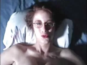 Sexy brunette deftly fucks a pumped man with blue skin