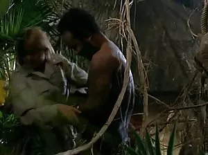 Guy kisses feet of sexy blonde in red latex