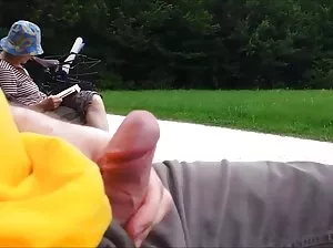 Hot blonde in latex gloves fingering dick