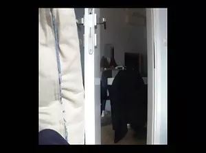 Licking the legs of a black mistress in the frost