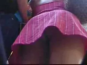 Slim black woman makes a and gives the guy a mouth-watering butt