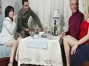 Lucille gives two guys in turn to screw themselves in the anus