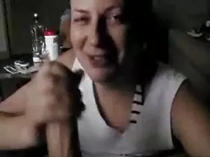 Muscular brunette makes a man and takes sperm on her face