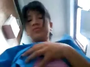 Lisa is smacking the letter with the bottle, the heel