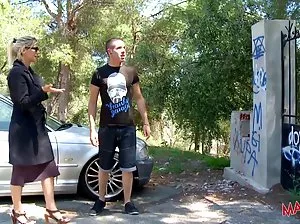 Sasha's boyfriend in the bathroom