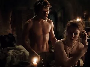 Two muscular man take turns banging blondes around the pool